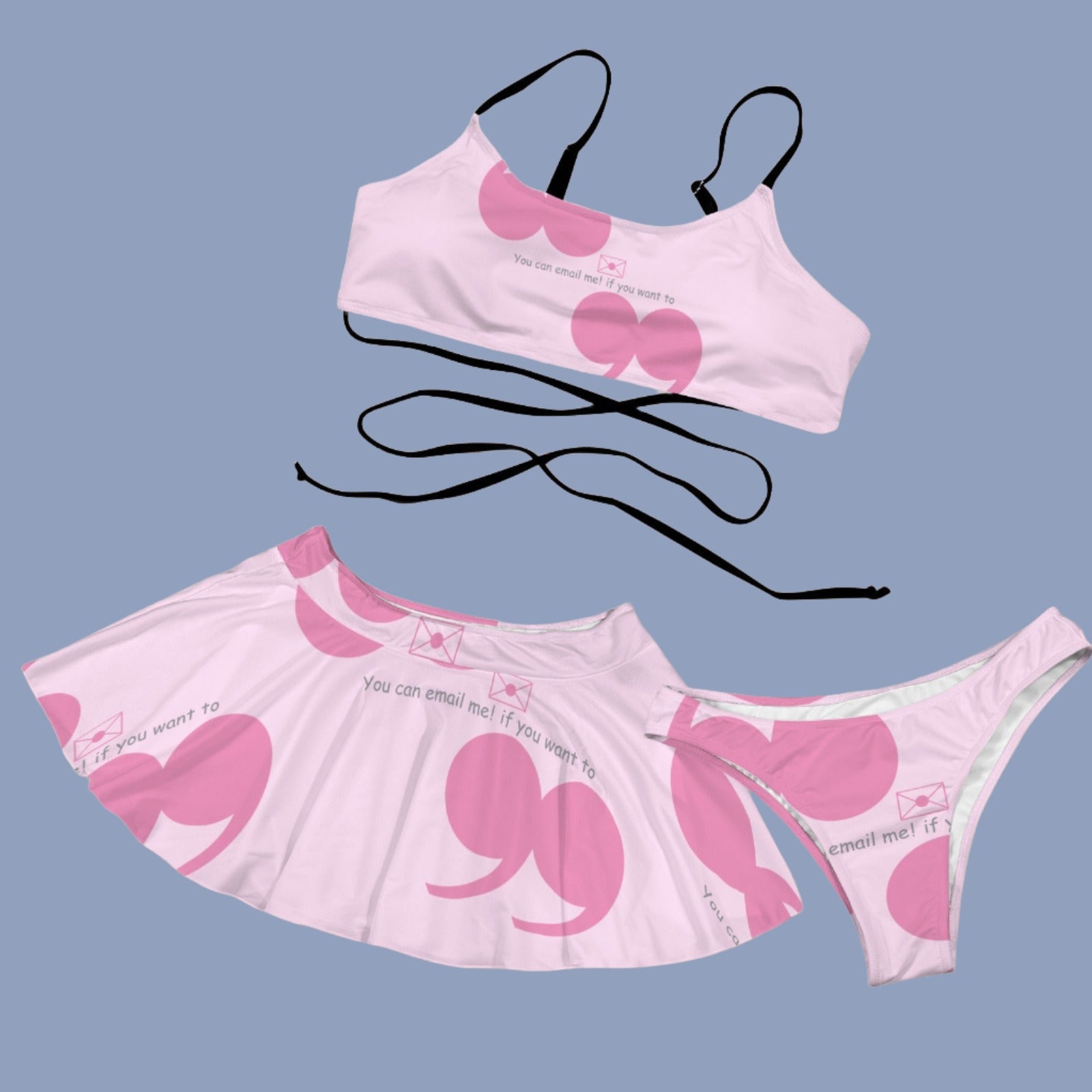 Lace Up 3 Piece Bikini Sets